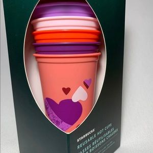 Starbucks 2021 6 Pack Set Valentine’s Day 16oz/lid